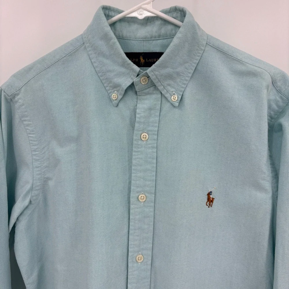 Polo Ralph Lauren Oxford Shirt Mens M Light Blue Excellent Long Sleeve Button Up